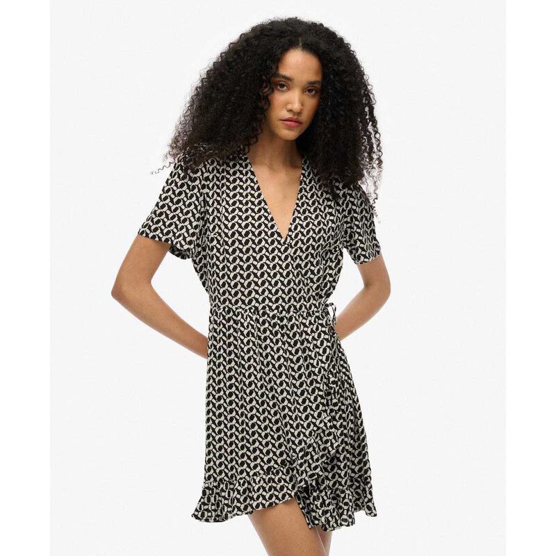 Superdry Ss Printed Mini Wrap Dress image number 3